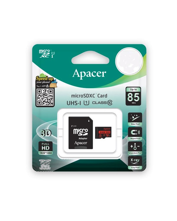 APACER MICRO SDXC UHS-I U1 CLASS10 64GB R85  MICRO SD -  4  